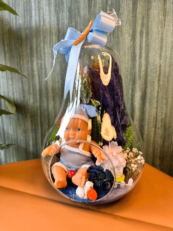  Gaziantep Çiçekçi - Fanusta Erkek Bebek Hoş Geldin Çiçeği