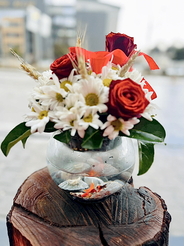  Gaziantep Çiçekçi - Canlı Balıklı Sevgili Fanusu