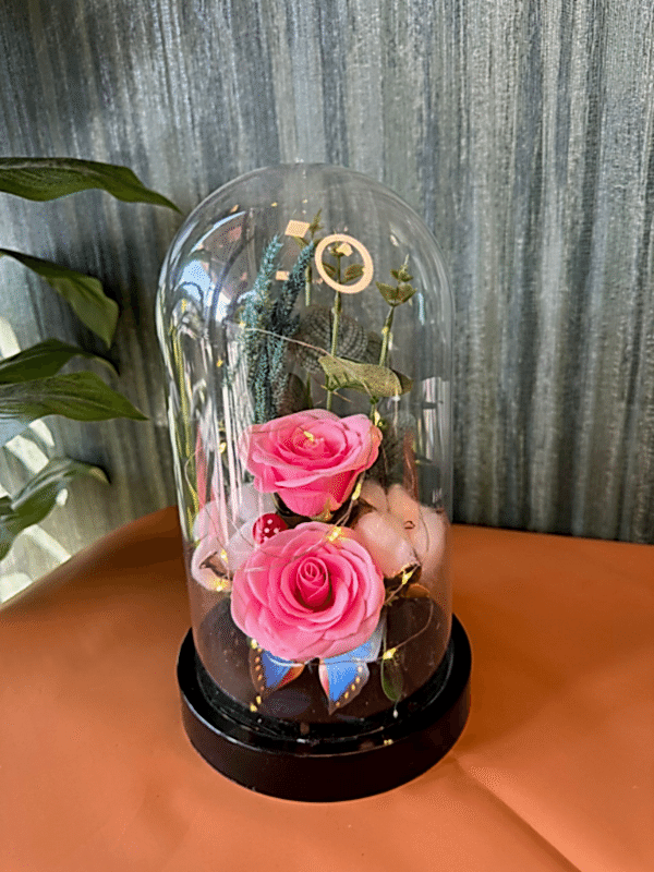  Gaziantep Çiçekçi - Fanusta  2 Li Pembe Solmaz Gül