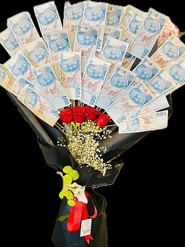  Gaziantep Çiçekçi - Vip Ürün Gerçek Paralı Kırmızı Güllü Buket