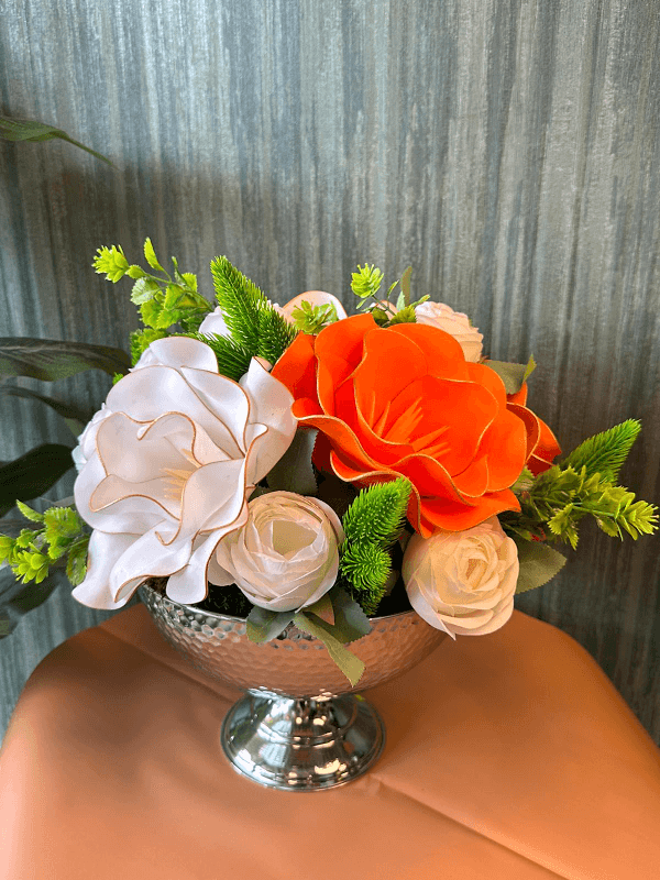  Gaziantep Çiçek Gönder - Gri Metal Saksıda Yapay Arajman