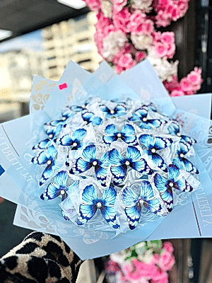  Gaziantep Çiçekçiler - Mavi Kelebek Buketi Işıklı