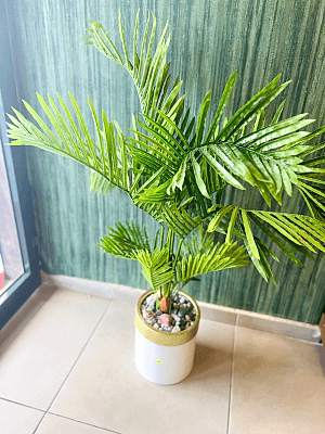  Gaziantep Çiçekçi - Metal Saksıda Yapay Areka Çiçeği