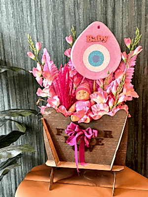 Gaziantep Çiçek Siparişi - Ahşap Kutuda Pembe Kız Bebek Çiçeği