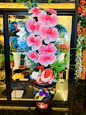  Gaziantep Çiçekler - Pembe Yapay Orkide Arajmanı