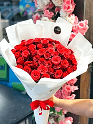  Gaziantep Çiçekçi - 52 Adet Canlı Gül Buketi