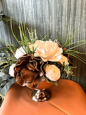  Gaziantep Çiçekler - Şık Metal  Vazoda Yapay Çiçek