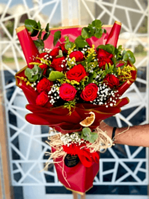  Gaziantep Çiçekçiler - 15 Li Kırmızı Gül Buketi 
