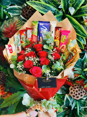 Gaziantep Çiçek Siparişi - Çikolatalı ve Güllü Buket 