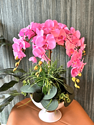  Gaziantep Çiçek Gönder - Metal Beyaz Vazoda 4 Dal Yapay Orkide