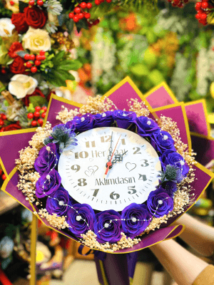  Gaziantep Çiçekçi - Mor Saatli Buket