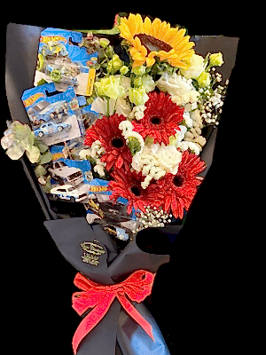  Gaziantep Çiçekler - Vip Ürün Metal Araba Renkli Çiçeklerle Buket